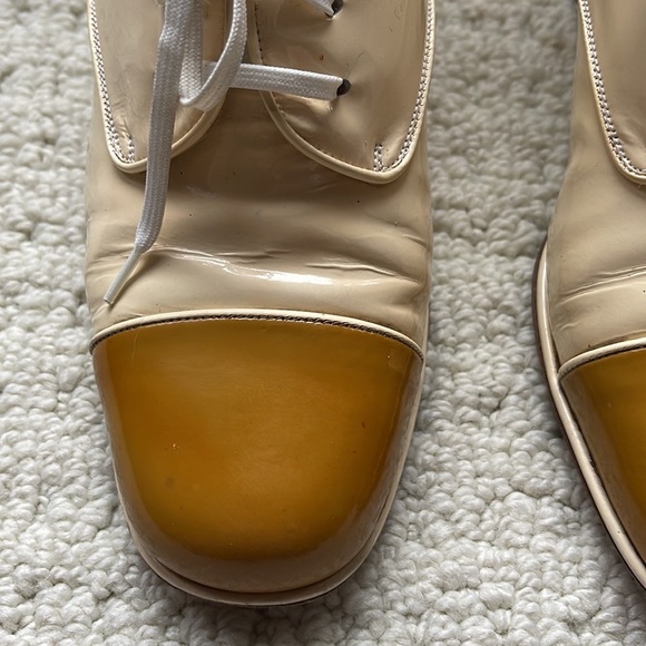 Gucci 2-Tone Patent Leather Heeled Oxfords Shoes Size 6 EUC - Picture 3 of 14